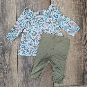 Carter's Just One You - Blue Floral Baby Outfit